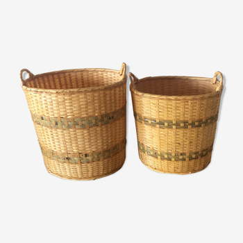 Wicker basket duo