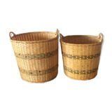 Wicker basket duo