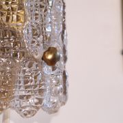 Pair of brass and crystal appliques by Carl Fagerlund for Orrefors