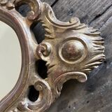 Antique baroque mirror gilded with leaf – carved wood