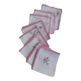 8 Napkins with handmade flower borders.