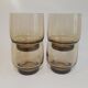Set of 4 vintage 70s smoked glass water glasses