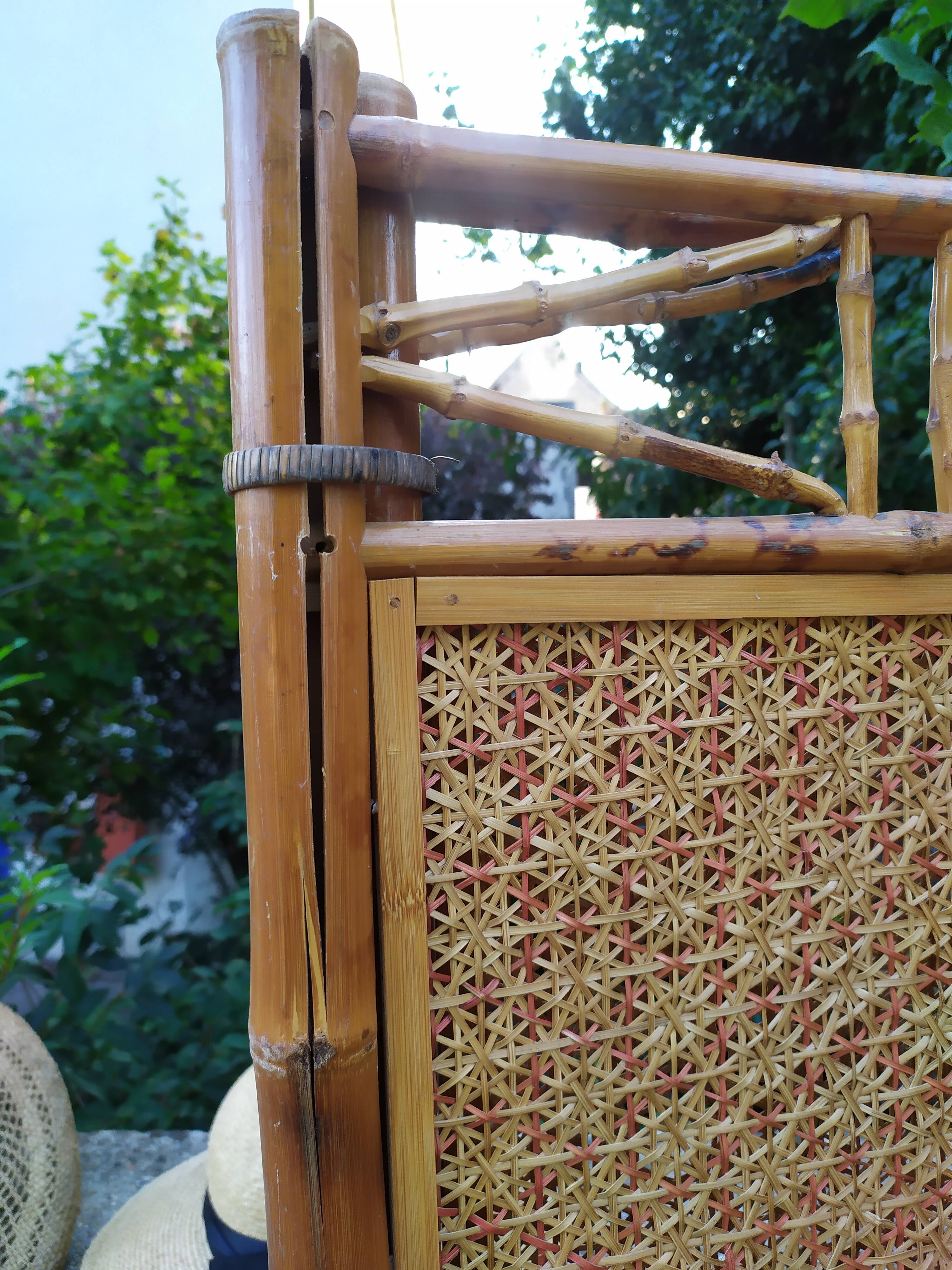 Bamboo screen and rattan 70s