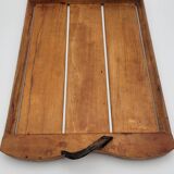 Wooden tray with ram horn handles