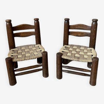 Paire de chaises style C.Dudouyt