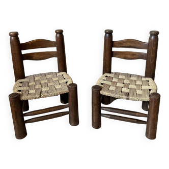 Paire de chaises style C.Dudouyt