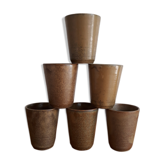 Lot of 6 Glass or sandstone cup