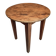 Antique round side table with oak legs and a pine top, circa 1900.