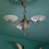 3-burner saucer chandelier of the Muller brothers Lunéville