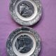 4 Gien opaque porcelain speaking plates 20 cm in diameter, theme a wedding in the countryside