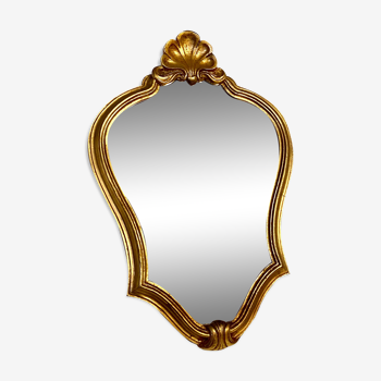 Miroir doré rocaille style Louis XV 30x45cm