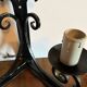 Vintage black wrought iron wall sconce with 2 lights – 1950s/60s