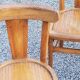 Set of 4 bistro chairs in beech and blond oak from the 50s