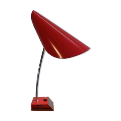 Lampe de bureau rouge par Josef Hurka pour Napako 1960