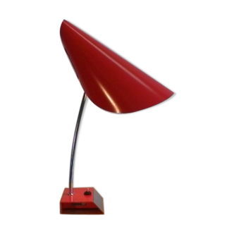 By Josef Hurka for Napako 1960 red desk lamp