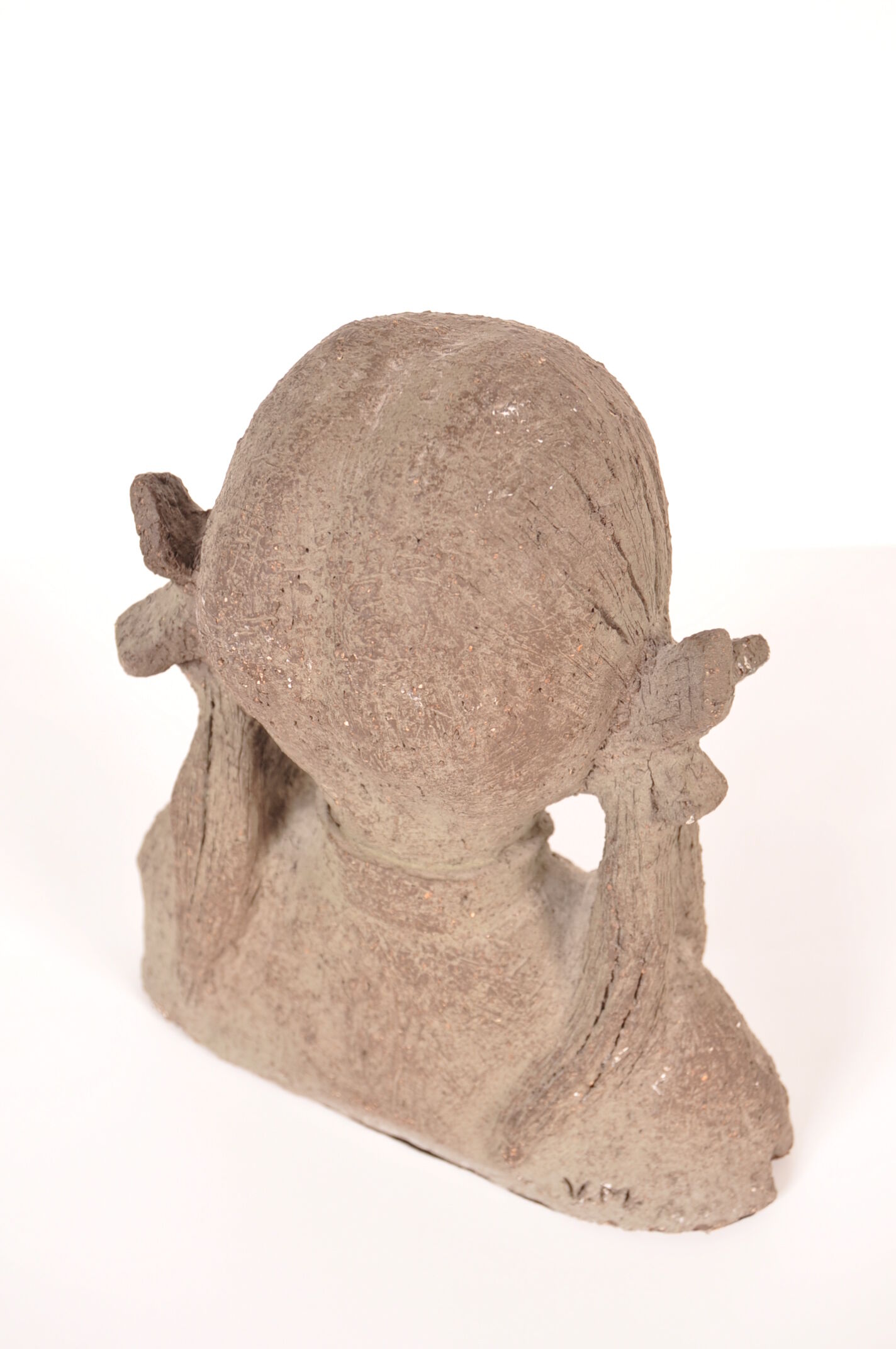 1960s Stone bust, Signed V.M.