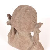 1960s Stone bust, Signed V.M.