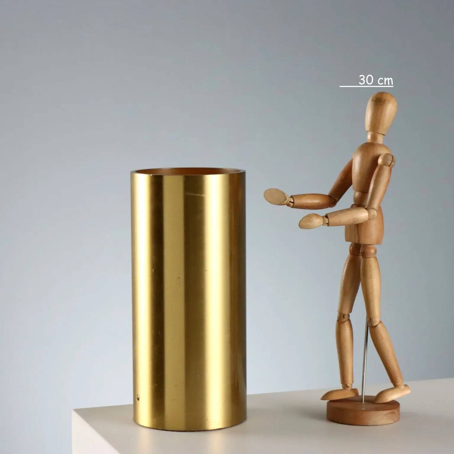 Vintage brass table lamp, minimalist design, Italy, 1960s-1970s