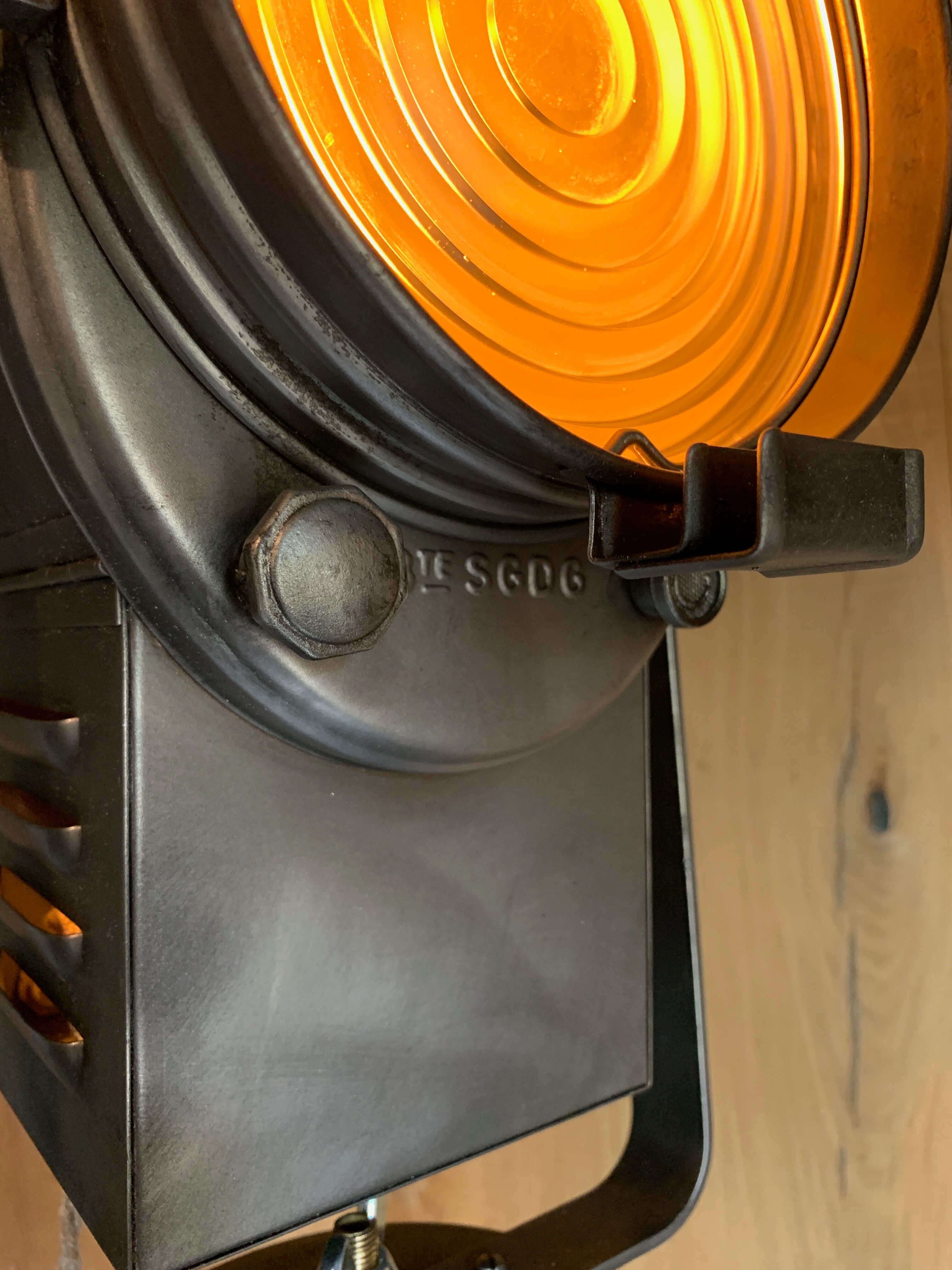 Cinema projector A.E Cremer Paris on its adjustable wooden foot circa 1960