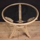 Italian iron side table with glass top