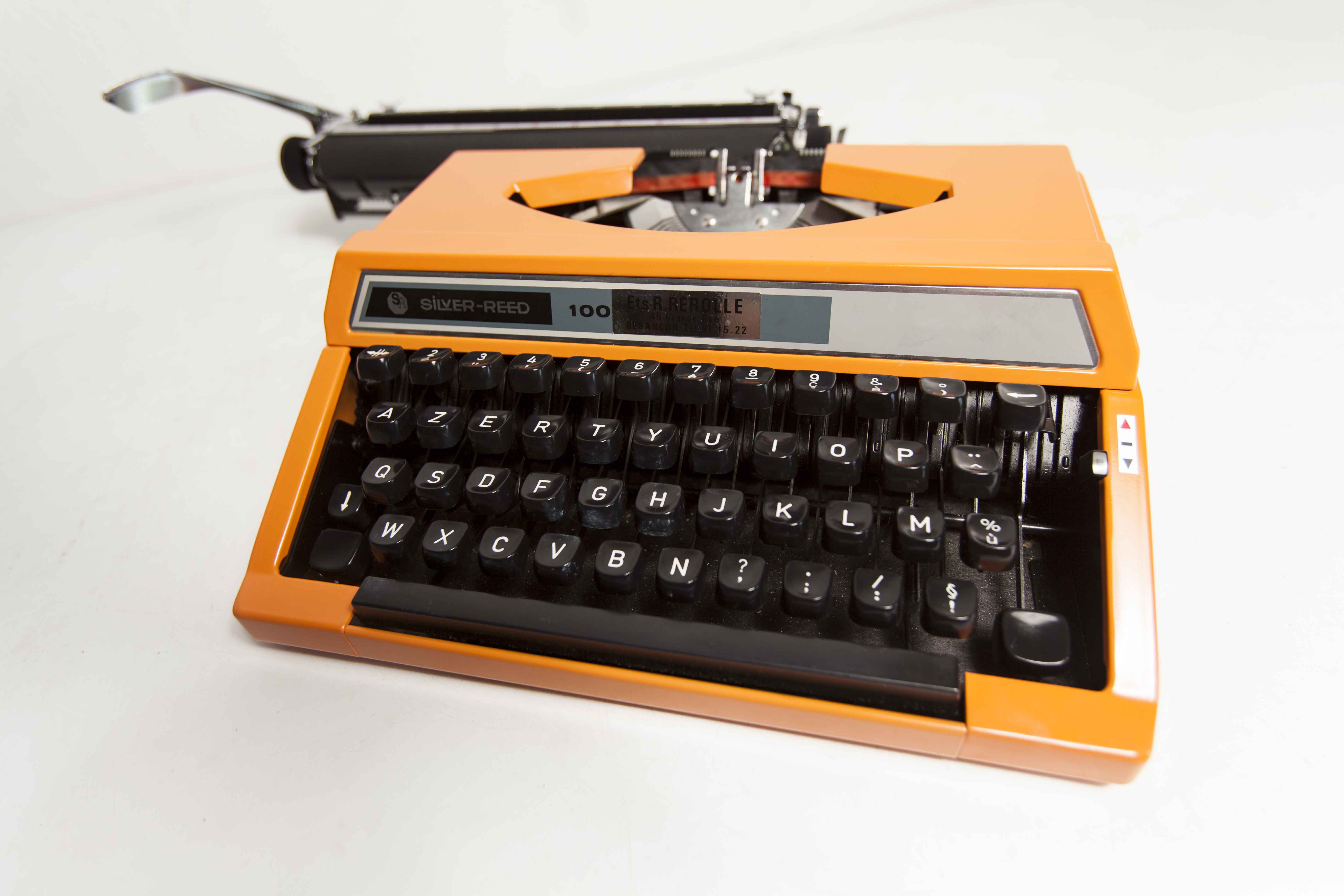 Revised Orange Silver Reed 100 Typewriter and New Ribbon 1977