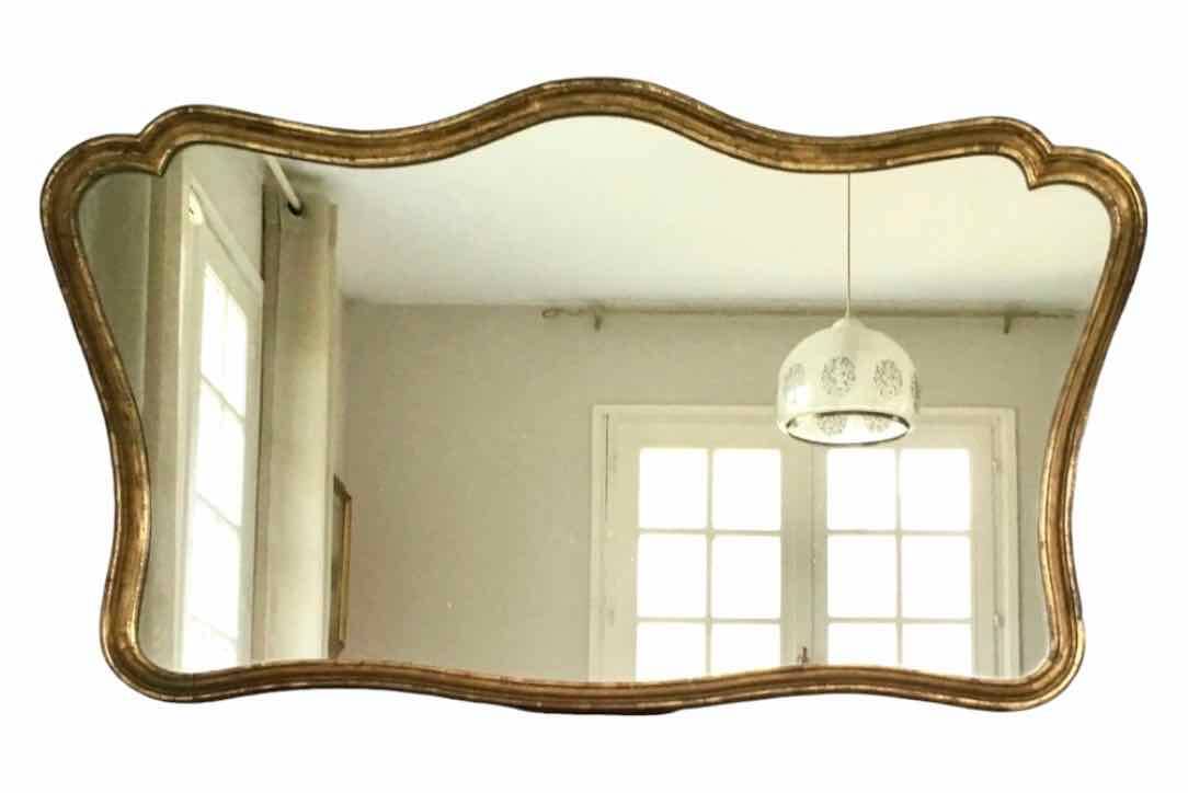Large old gilded leaf mirror 131x76