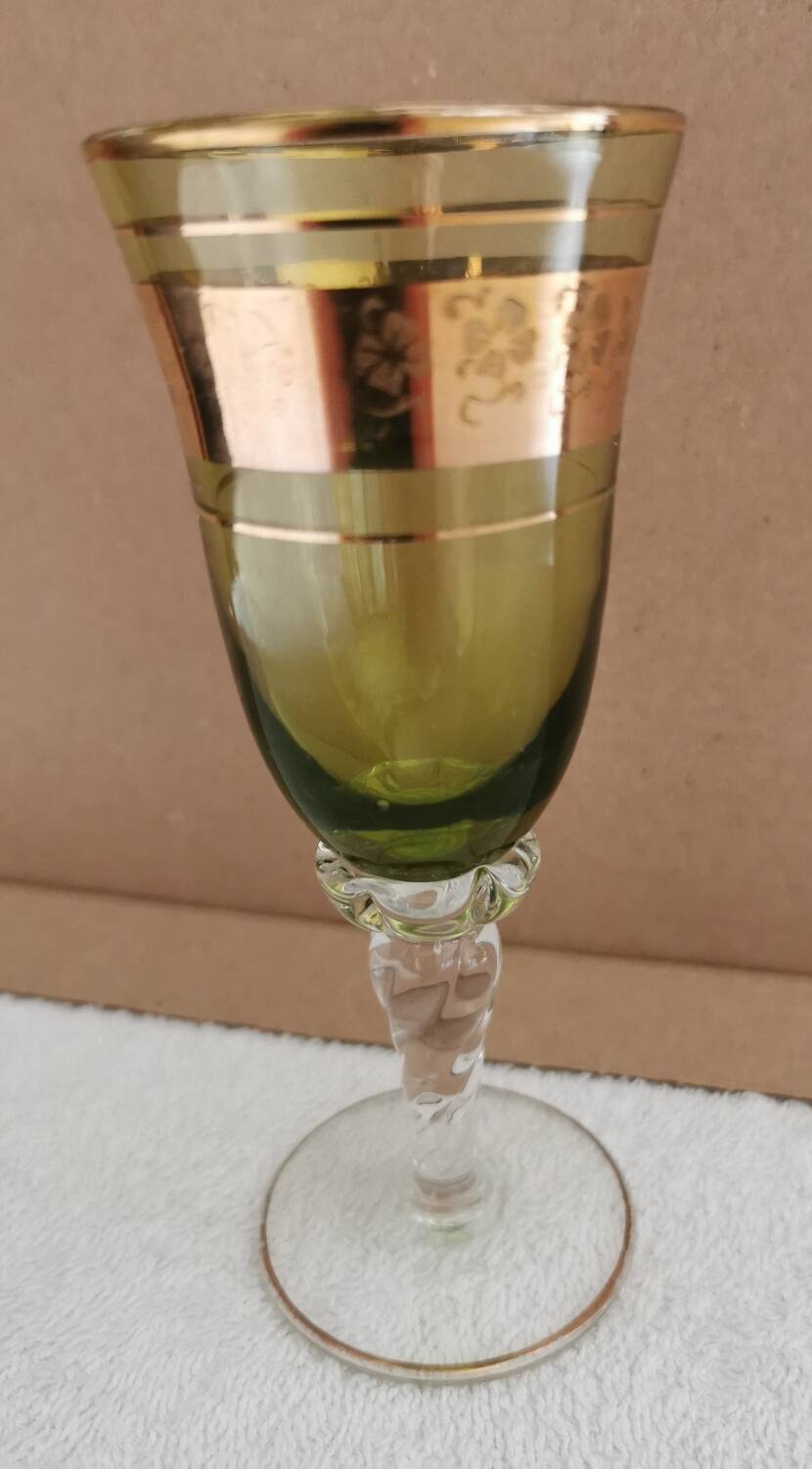 7 vintage crystal glasses