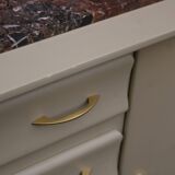 Asymmetrical Art Deco Chest of Drawers – Marble & Cream Green