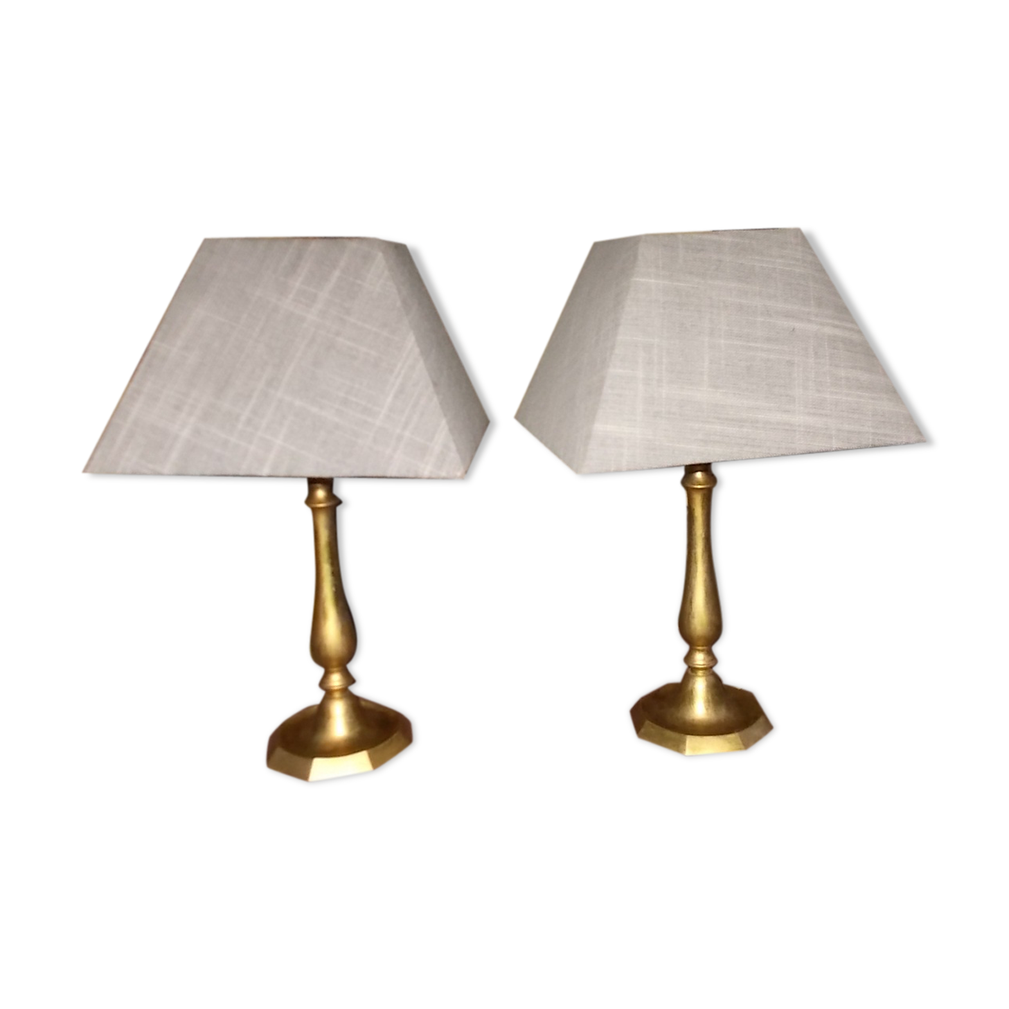 Paire lampes laiton