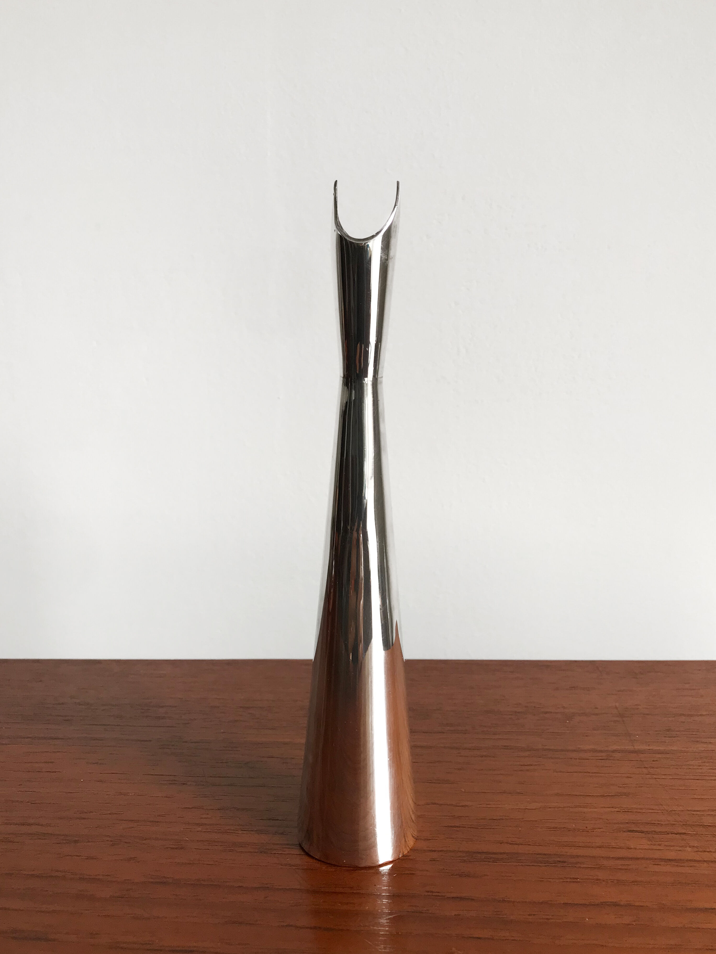 Lino Sabattini for Christofle midcentury vase in silver metal, 1956