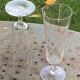 6 champagne flutes in glass and crystal, chiseled, vintage