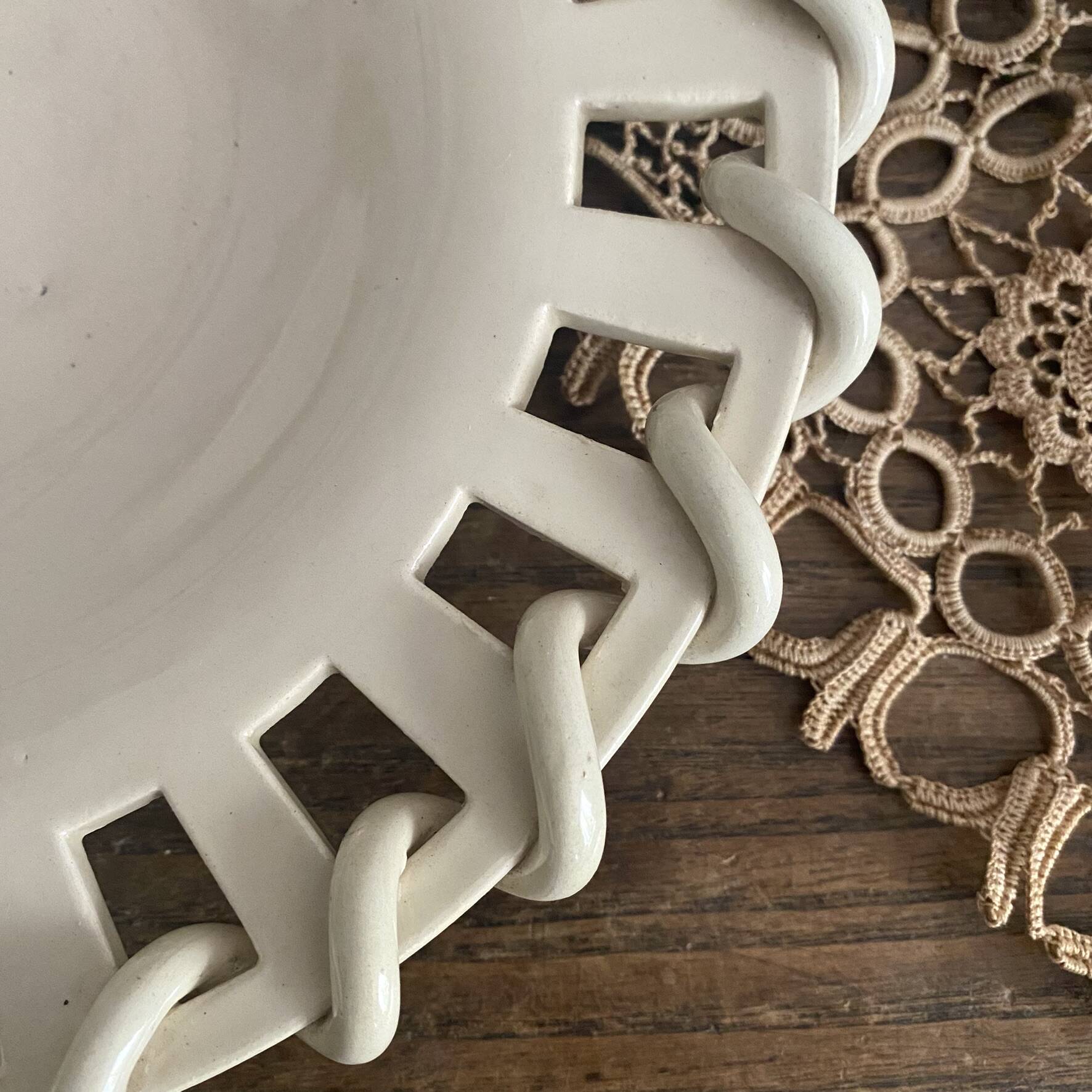 Plate, openwork ceramic catchall Malicorne