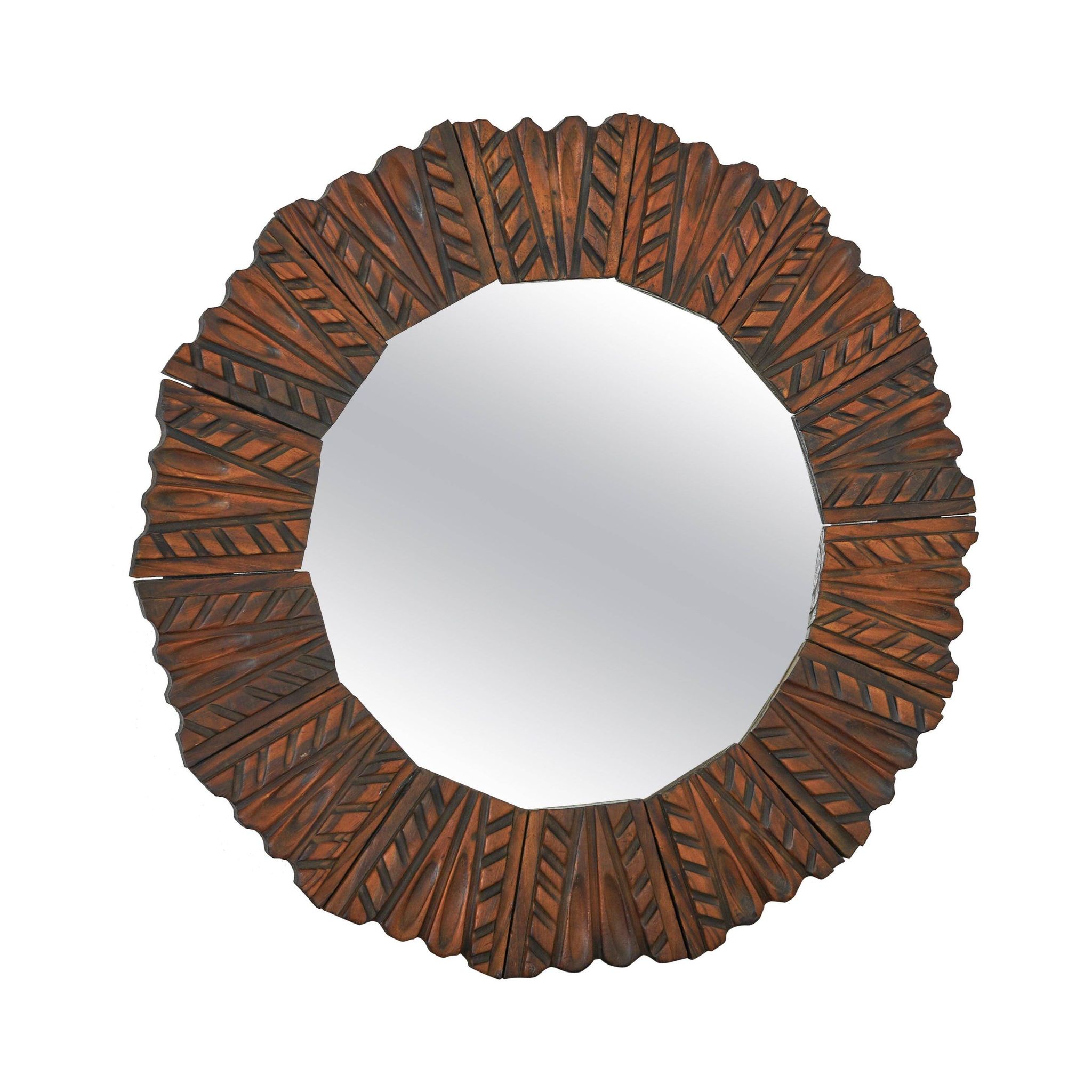 Mid-century mirror in carved wood from the 1960s.
