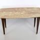 Rectangular Beech Coffee Table by Paolo Buffa with a Pink Travertine Top