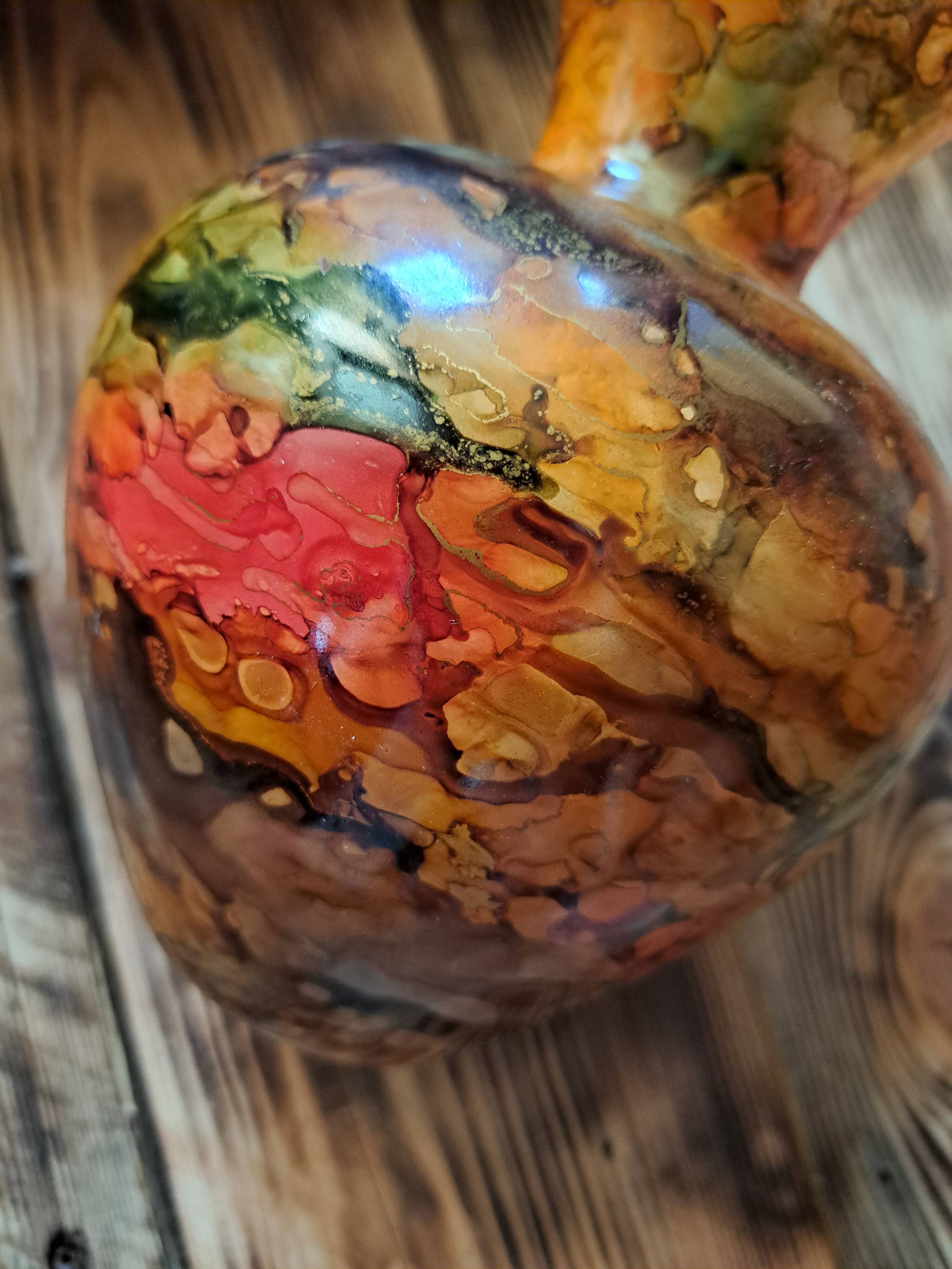 Jean Noël Bouillet vase lacquer on glass Mistigri Chapoutier