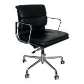 Eames Vitra for Herman Miller black leather Soft Pad Group chair