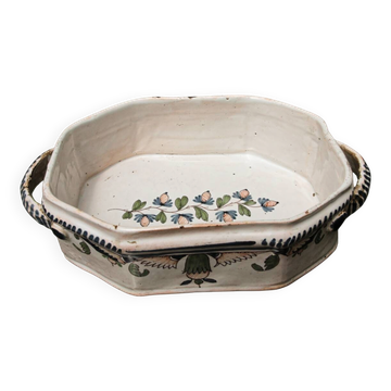 Cut-corner jardinière, in Rouen faience, 18th century