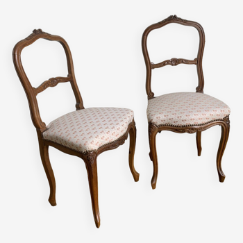 Duo de chaises à décor fleuri