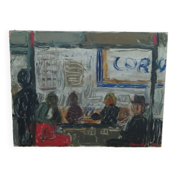 Oil on canvas signed Gambin 1964
