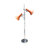 Two conical reflectors orange 1970 vintage floor lamp
