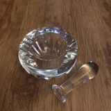 Baccarat Crystal Ashtray, Mortar and Pestle design, Stamped, France