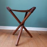 Leather folding stool