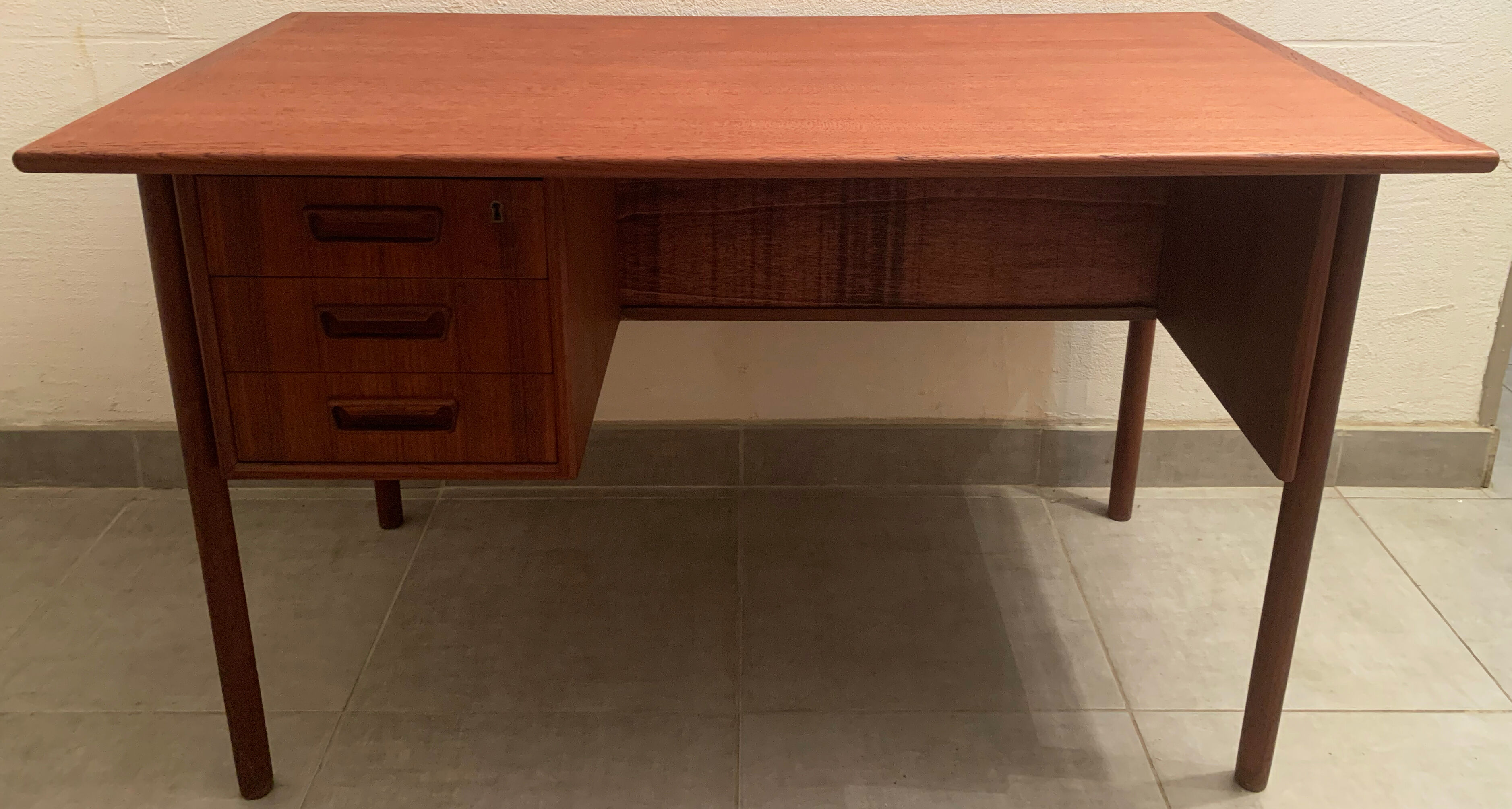 Vintage Danish teak desk by Gunnar Nielsen Tibergaard, 1960