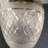 Bronze ceiling lamp and glassware
