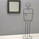 Postmodern square wall mirror with an army green beveled glass frame, Italy