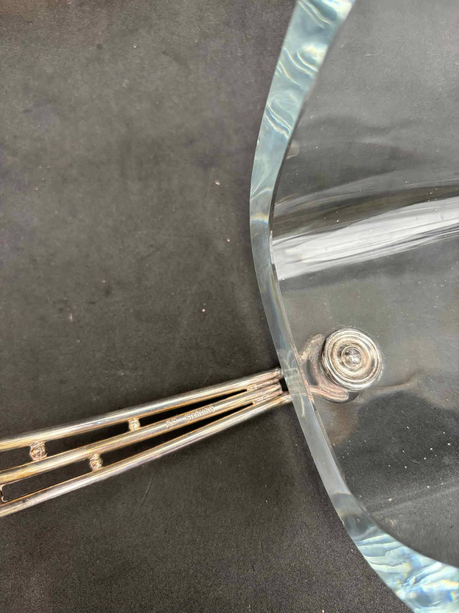Strombergshyttan sterling silver and art glass ice bucket
