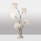 Antonio Pavia. Large lamp in silvered brass and silk. 1970s.