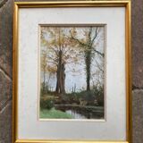 Painting on paper the underwood autumn fog signed jean paul barre