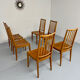 Lot de 6 chaises en hêtre massif vintage bois bicolore design annee 60