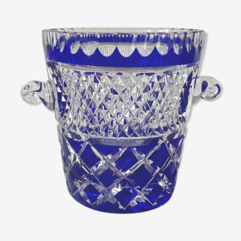 Vintage Bohemian crystal ice bucket from the 80s